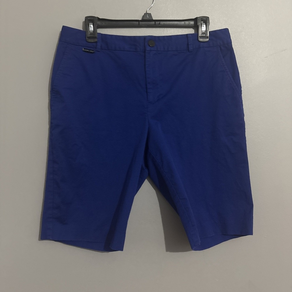Polo Golf Ralph Lauren Knee Shorts Womens 10 Blue  Stretch‎ Side Ladies